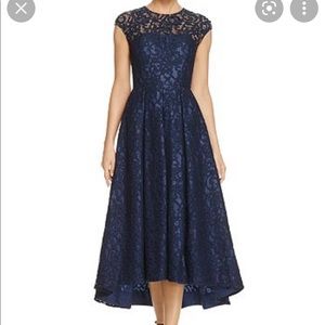Carmen Marc Valvo Infusion Embellised lace high low dress